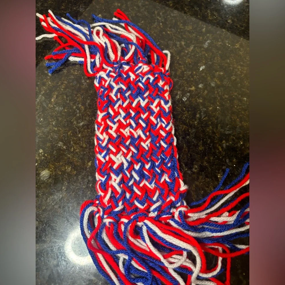 NWOT Patriotic Knit Mug Rug Coaster